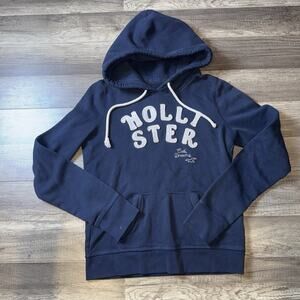 Y2K Hollister Cali Dreams California Womens Medium M Navy Blue Hoodie Sweater
